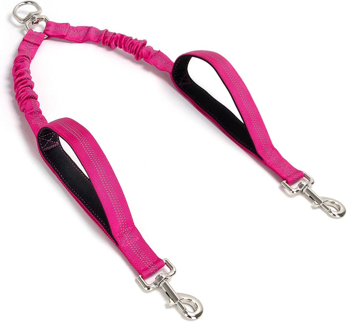 Dual Dog Leash Coupler, Double Control Padded Handles for 2 Dogs, Heavy Duty No Tangle Reflective Splitter Dog Leash Extension, for Medium Large Dogs Walking- Black - Image 11