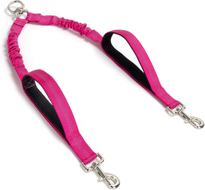 Dual Dog Leash Coupler, Double Control Padded Handles for 2 Dogs, Heavy Duty No Tangle Reflective Splitter Dog Leash Extension, for Medium Large Dogs Walking- Black - Image 11