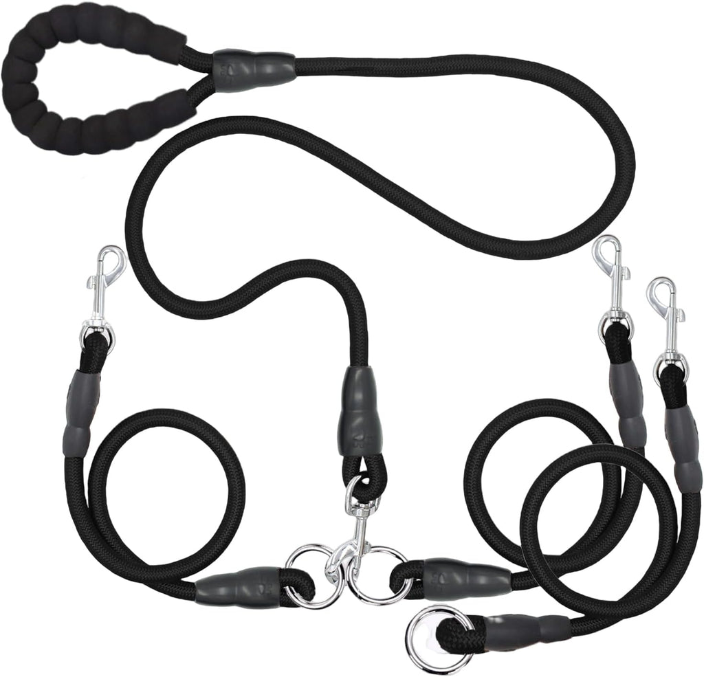 Heavy Duty 3 Dog Leash for Large Dogs No Tangle Detachable 360 degrees Swivel Device with Padded Handle for Two/Three Pets - Image 10