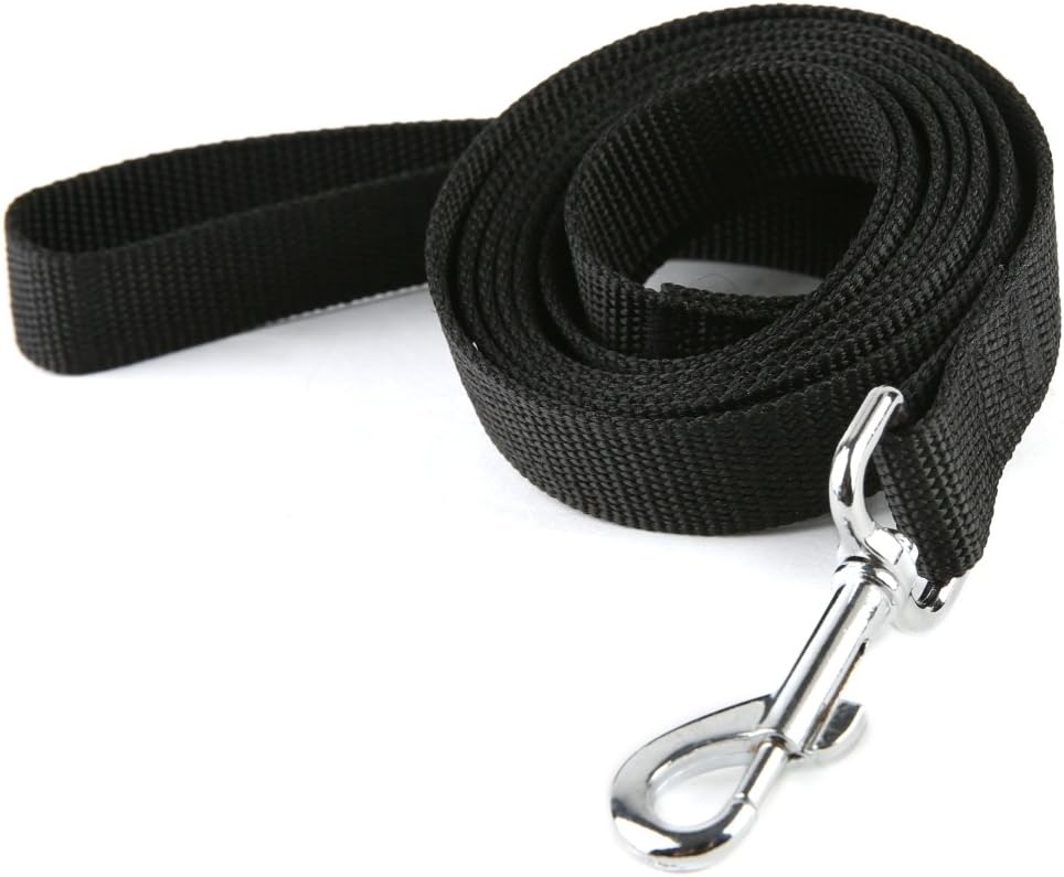 Taida nylon dog training leash front view durable black traction rope