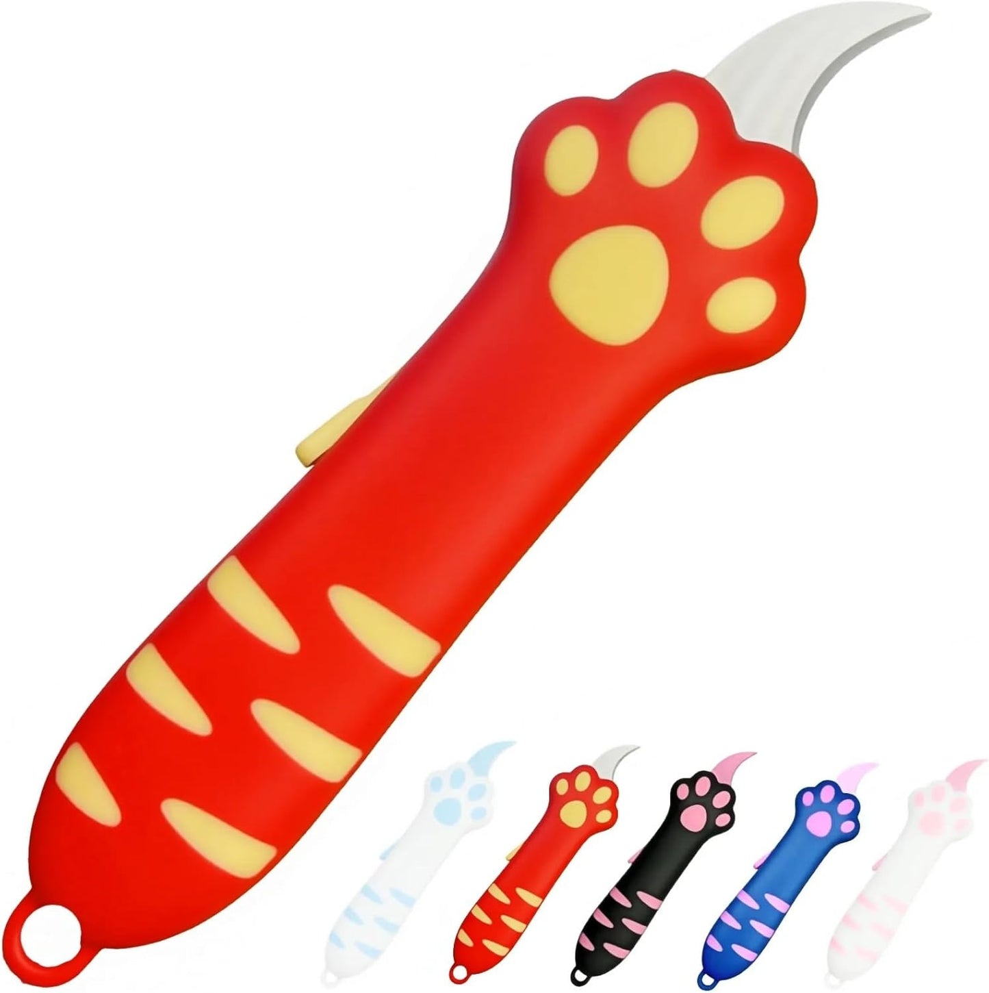 Gaocita mini carton opener showing the detailed pink paw pads on the handle.