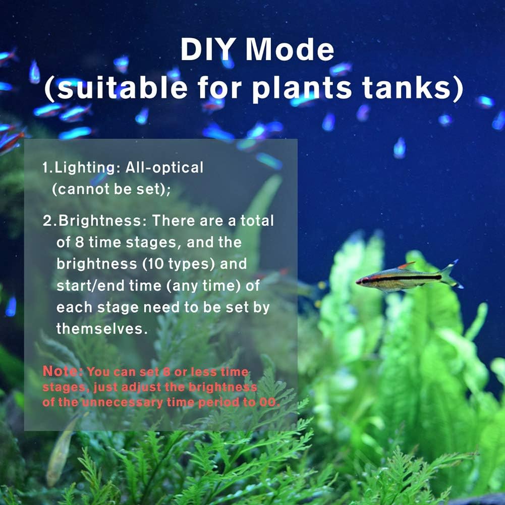 Hygger aquarium light mounted on fish tank