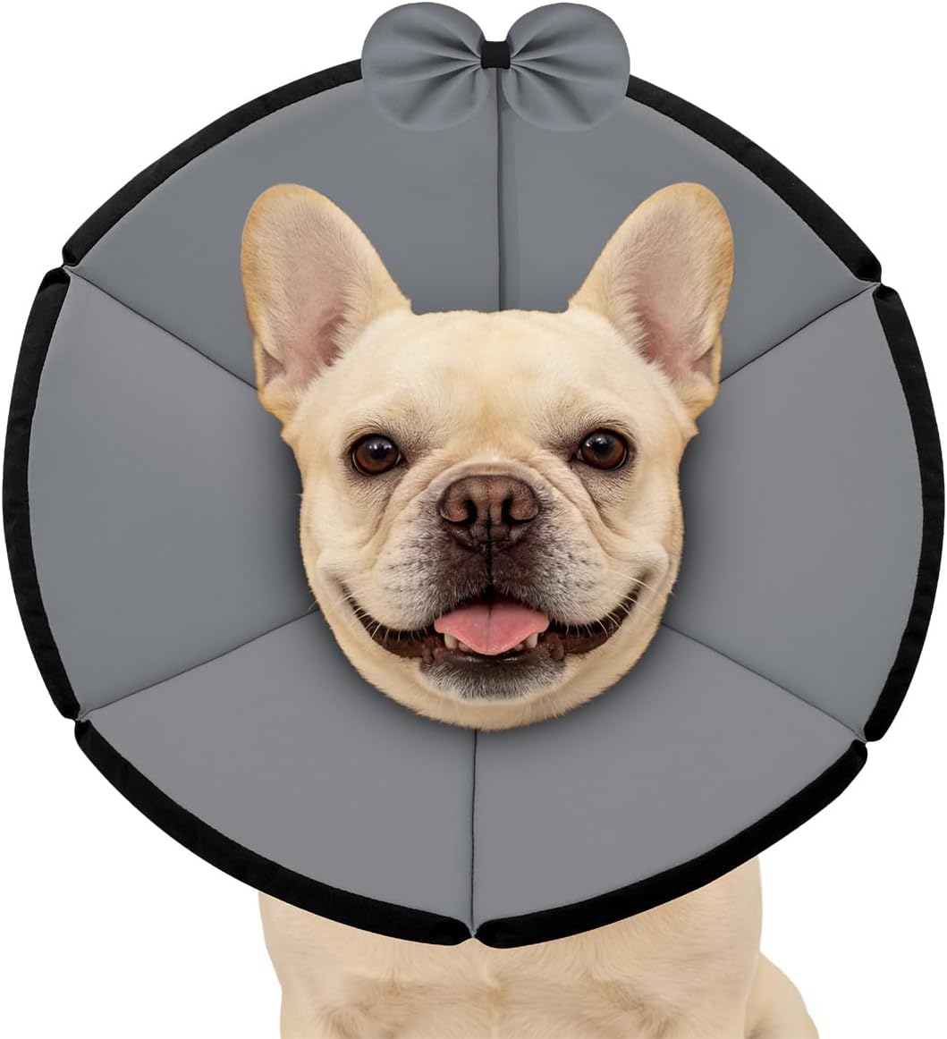 MAXFUT Soft Dog Cone Collar,Foam Cone for Dogs to Stop Licking After Surgery,Non Inflatable Dog Donut Cone (Grey, XXL) - Image 10
