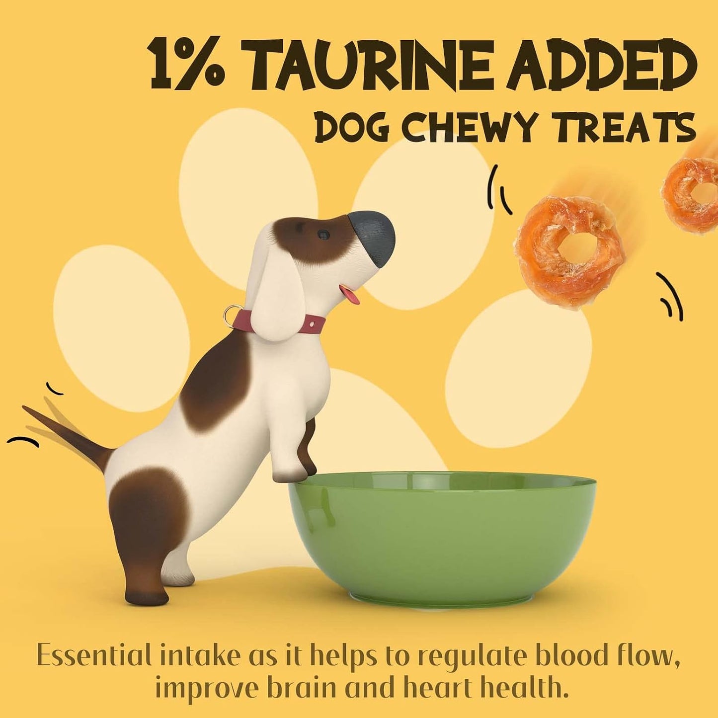 Dog eating Asmpet chicken jerky training treat