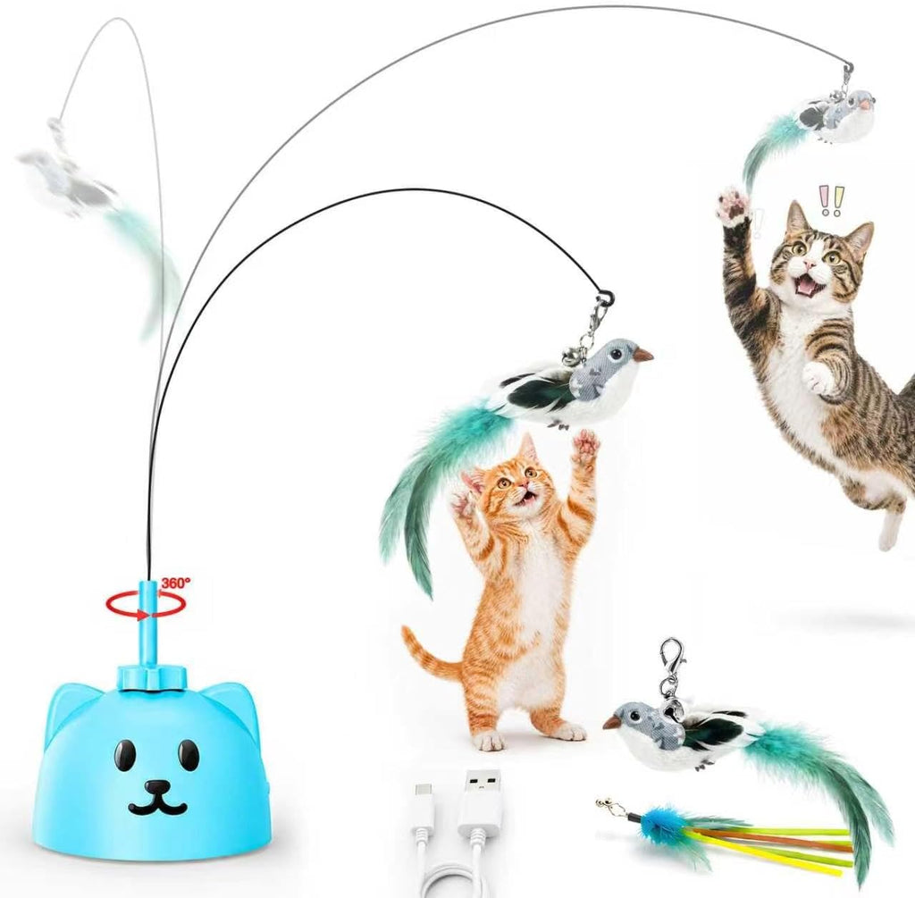 CATPICK Interactive Cat Toys for Indoor Cats - Automatic Flying Bird Feather Toy, Rechargeable Electric Cat Wand with Sticky Suction Base, Smart Motion Activated Self-Play Enrichment Toy for Bored Cat - Image 10