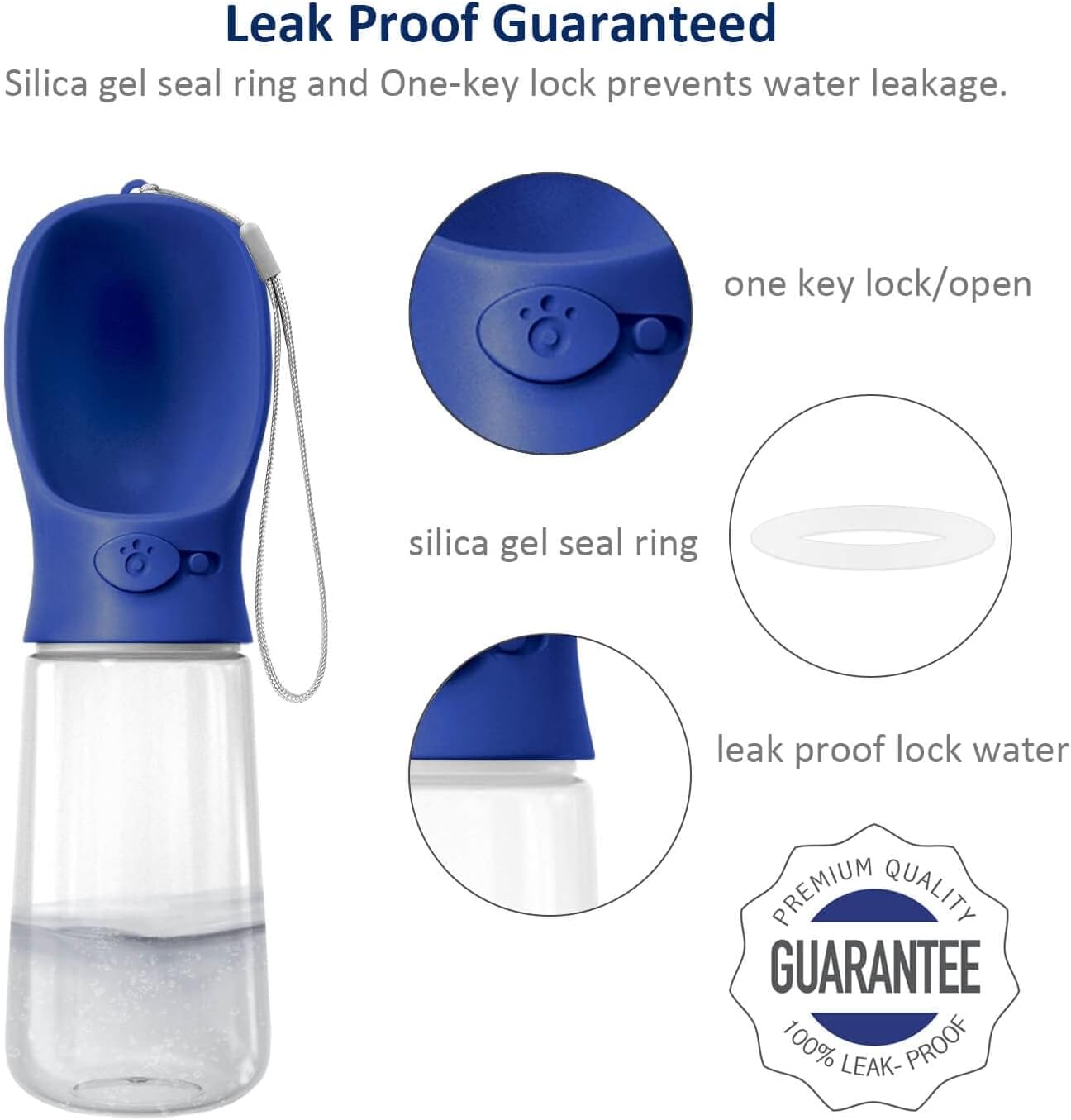 Food-grade plastic WePet dog water dispenser close-up shot