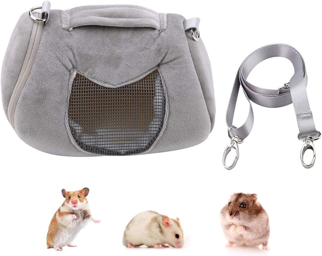 Hamster Carrier Bag Portable Outdoor Travel Handbag with Adjustable Single Shoulder Strap for Hamster Small Pets (Pink) - Image 10