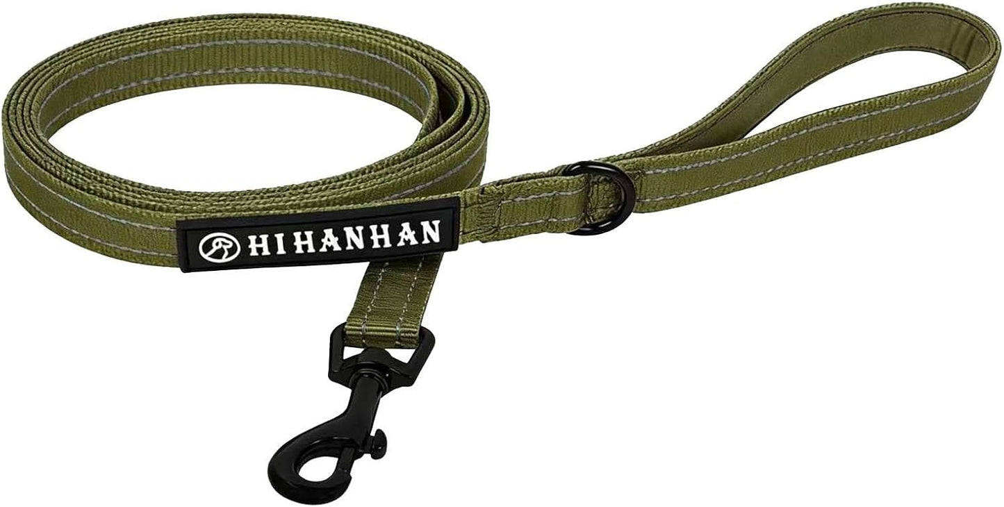 HIHANHAN reflective walking lead showcasing the full six feet length and three fourth inch thickness design layout.