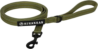 HIHANHAN reflective walking lead showcasing the full six feet length and three fourth inch thickness design layout.