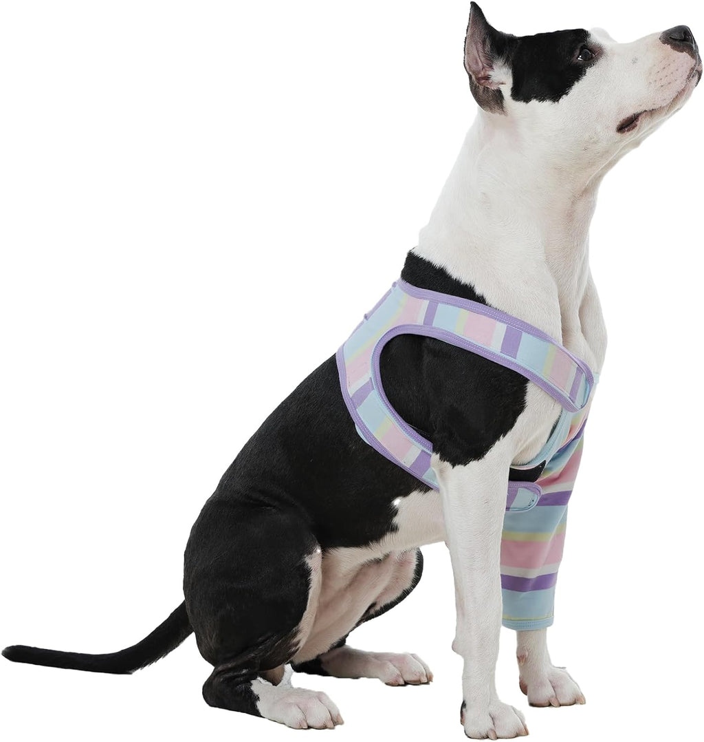 ROZKITCH Dog Sleeve to Prevent Licking for Front Right Left Leg, Pet Prevent Licking Wound Elbow Protector, Dog Recovery Suit Cone Collar Alternative for Sprain ACL CCL Arthritis Joint Care Zebra L - Image 15