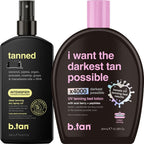 B.tan tanning oil and UV bed lotion kit front view bottle packaging