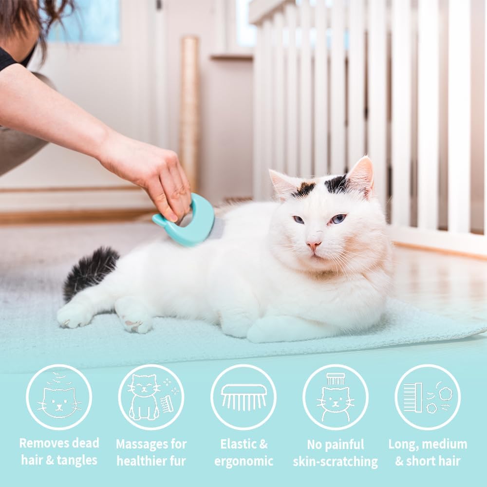 Leo's Paw grooming brush with soft flexible teeth