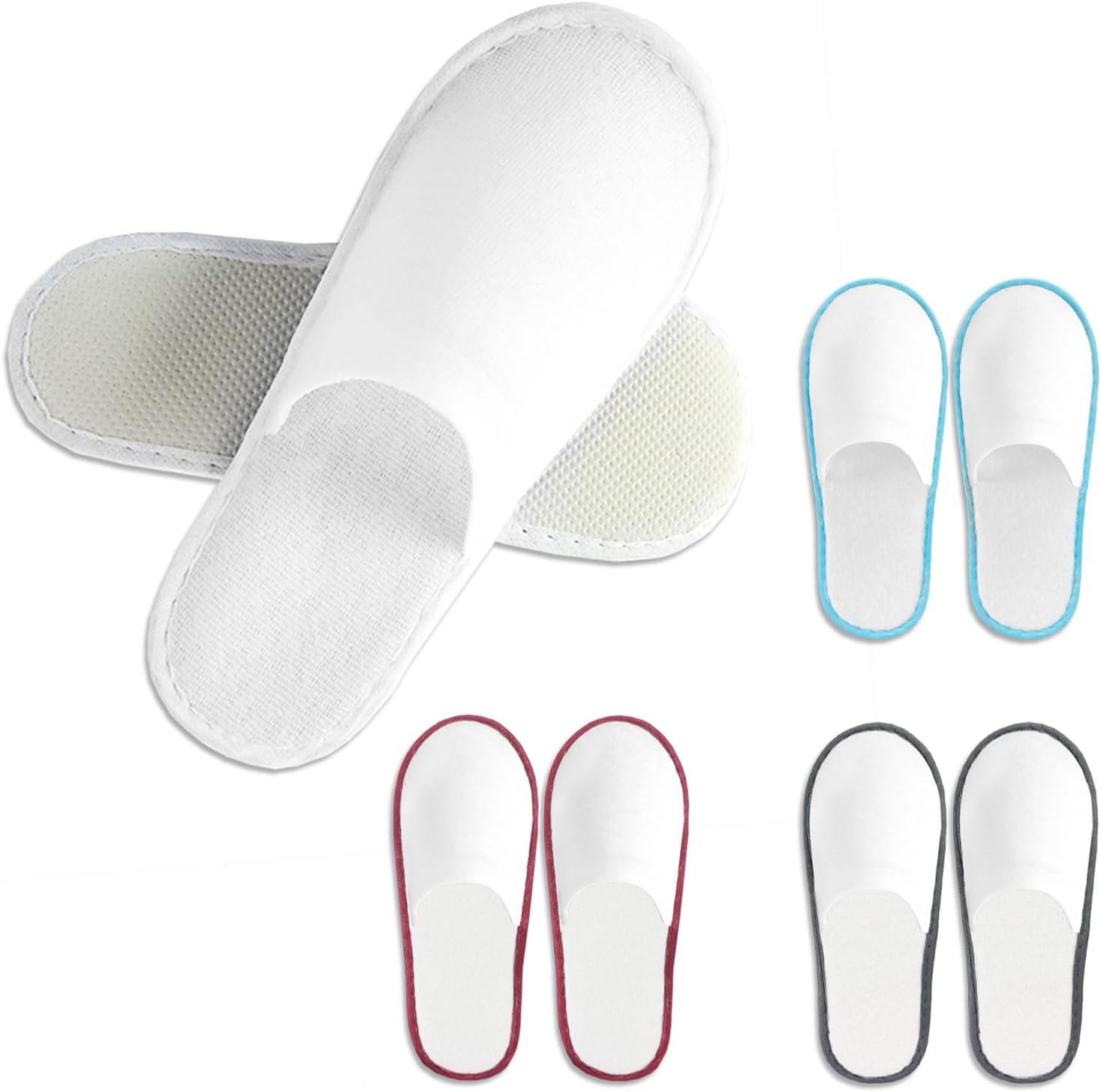CarryEpic disposable guest slippers front view in multicolor