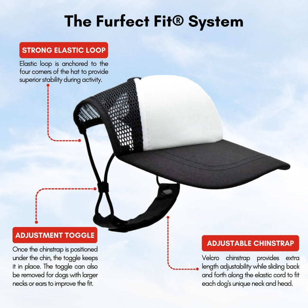Adjustable strap detail on PupLid trucker hat for dogs