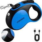 26Ft Retractable Dog Leash - for Dog Up to 110lbs, Tangle Free Walking Leash with Chew Proof Cable | LED Light | Dispenser | Poop Bags, Quick Lock Braking & Non-Slip Handle (White) - Image 10