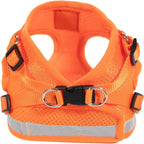 Close up of the adjustable velcro and plastic buckle closure on the cat walking vest