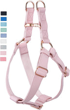 Soft Leather No Pull Dog Harness - Adjustable Step in Dog Harness with Rose Gold Heavy Duty Metal Buckle, Freedom Nylon Dog Halter Vests for Small Medium Large Dogs Easy Walking Training (White,S) - Image 10