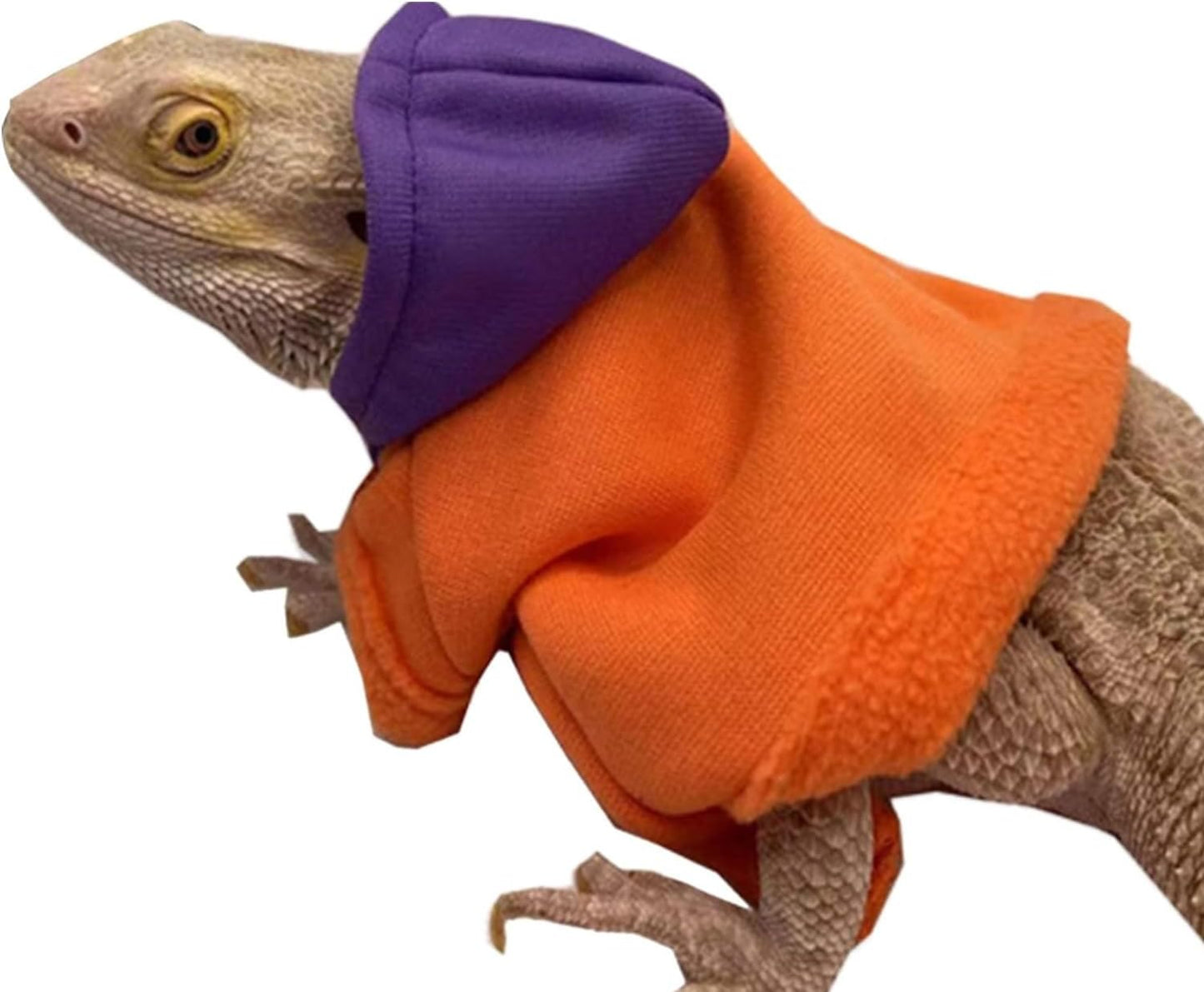 Lizards Clothes for Bearded Dragon - Handmade Cotton Hoodies Warm Sweater Coat Reptiles Apparel Costume Skin Protection Photo for Lizard Bearded Dragon Crested Gecko Chameleon (Blue,Large) - Image 10