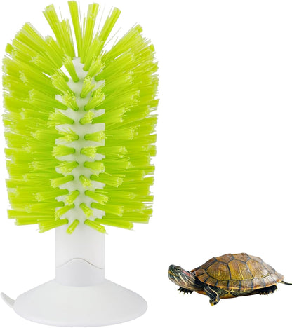 Gosknor Turtle Shell Brush with suction cup front view green tank scratcher