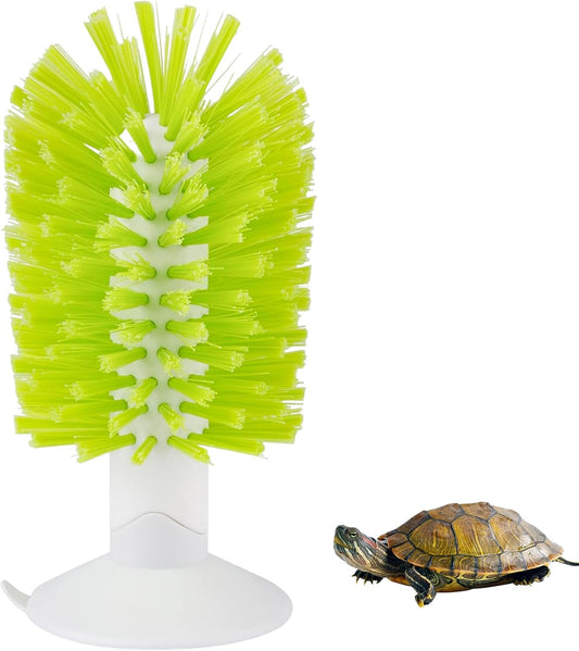 Gosknor Turtle Shell Brush with suction cup front view green tank scratcher