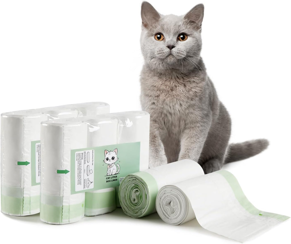 Swodition heavy duty cat litter disposal bags demonstration in a large tray.