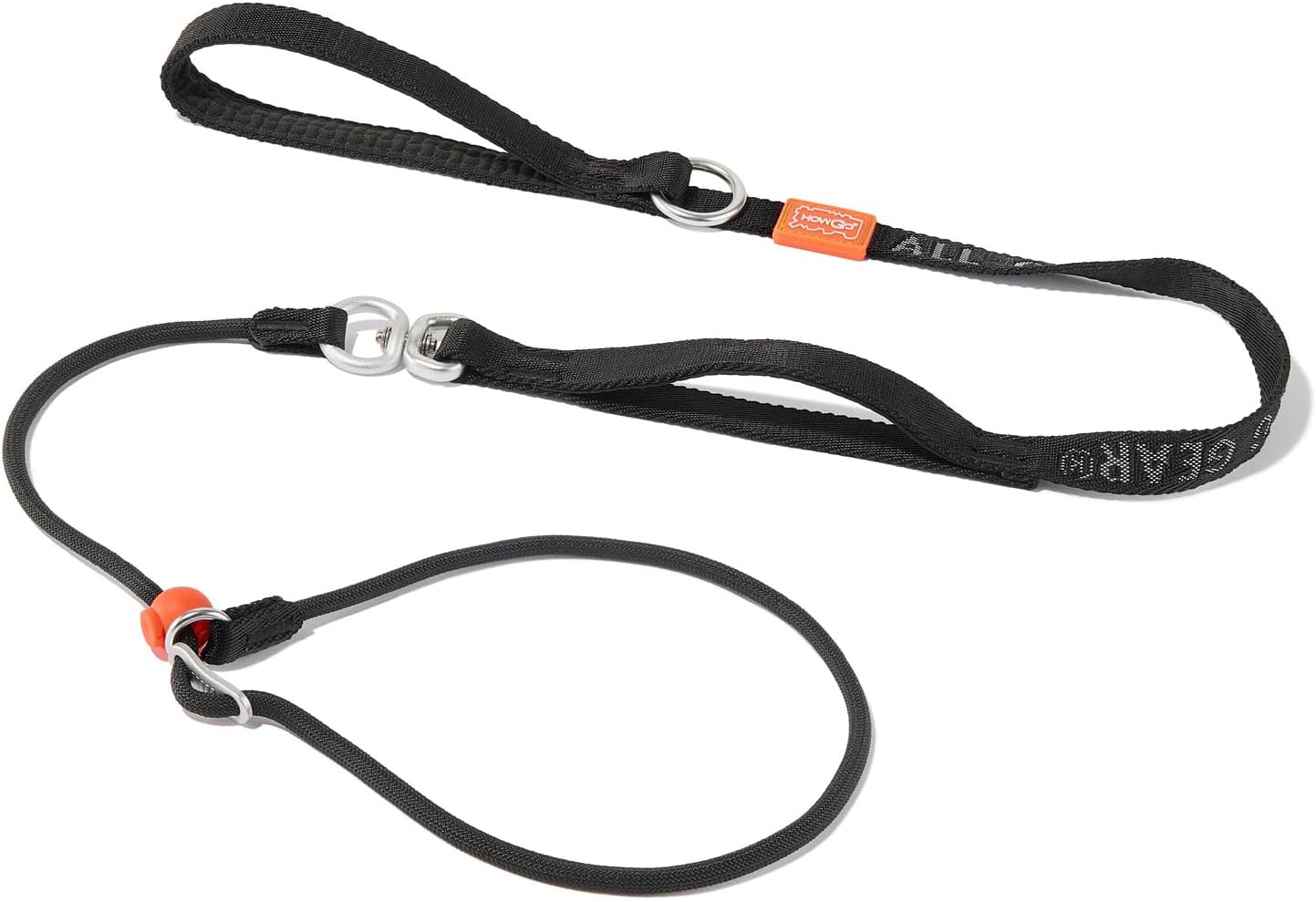 HOWGO no pull training leash applied securely around a dog neck position template