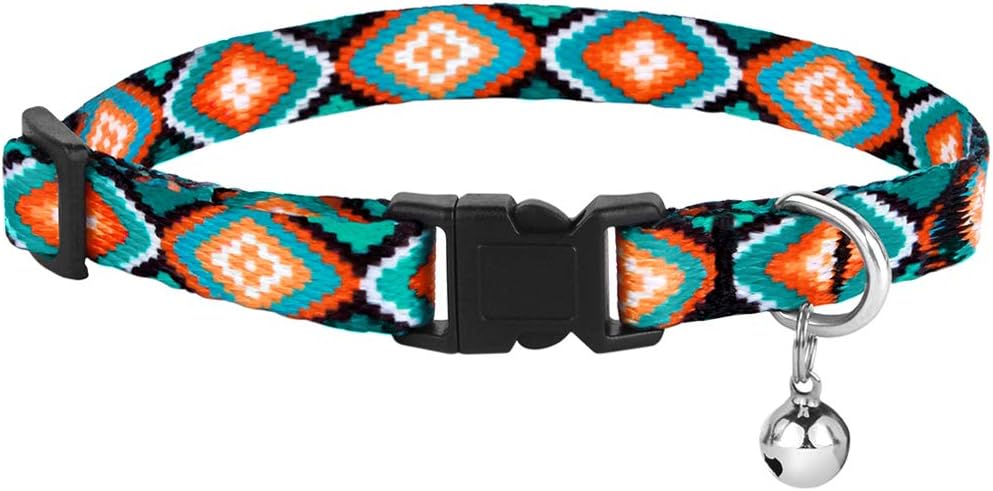 CollarDirect 2-pack cat collars displayed together in geometric ethnic designs