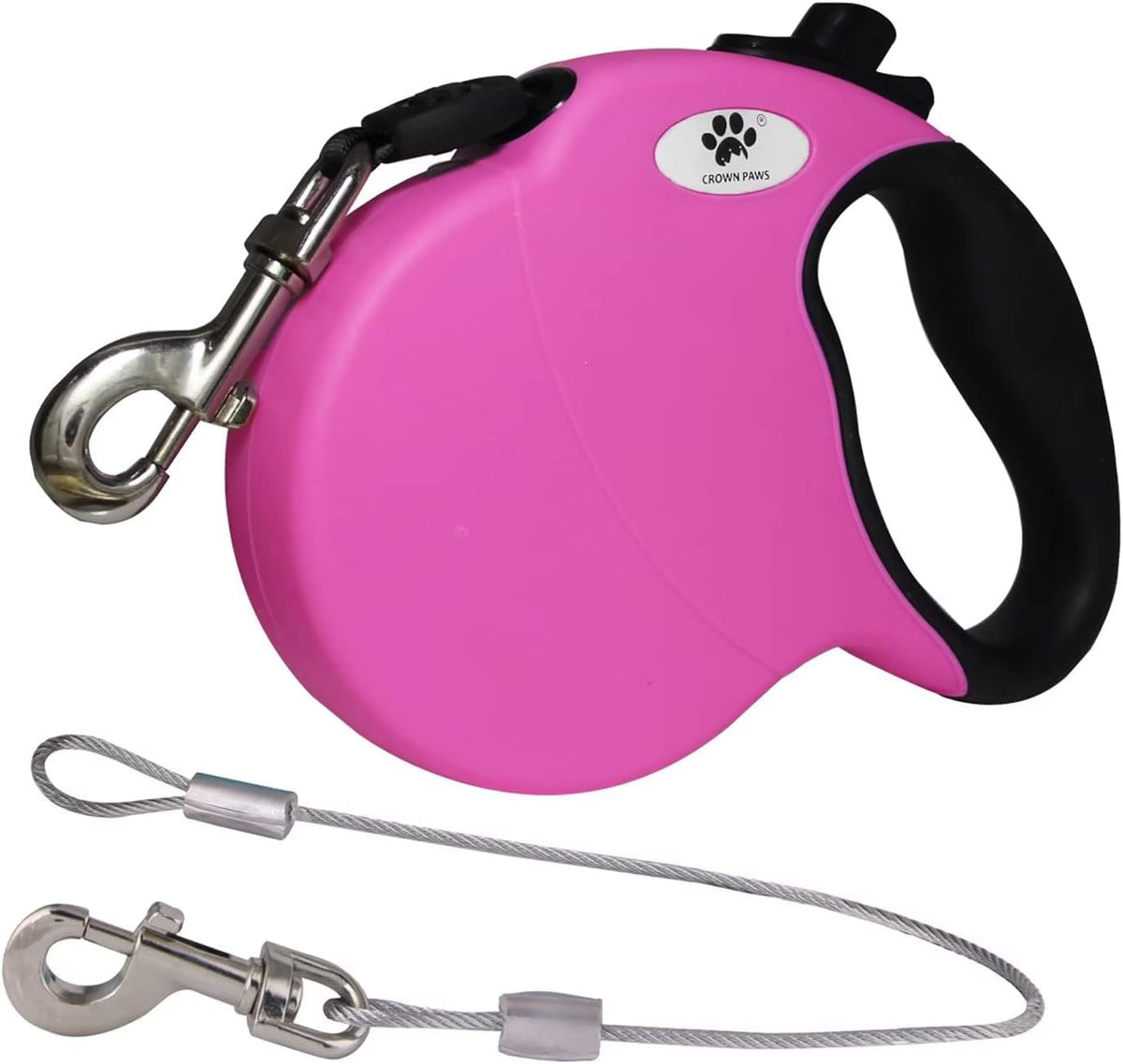 16ft Retractable Dog Leash for Large Breed Dogs up to 110 lbs with a Detachable Chew Proof Extender Wire Ropes (Black L) - Image 14