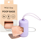 Wild One Dog Poop Bag Holder and Dispenser with Leash Attachment, Leak Proof, Easy Twist Top for Refills, Includes 1 Roll Bags, Lilac - Image 13
