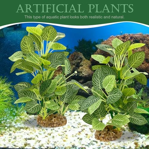 Two pack arrangement of TYZEMKO 9.8 inch artificial plants in a moderate tank.