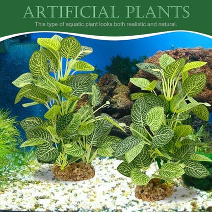 Two pack arrangement of TYZEMKO 9.8 inch artificial plants in a moderate tank.