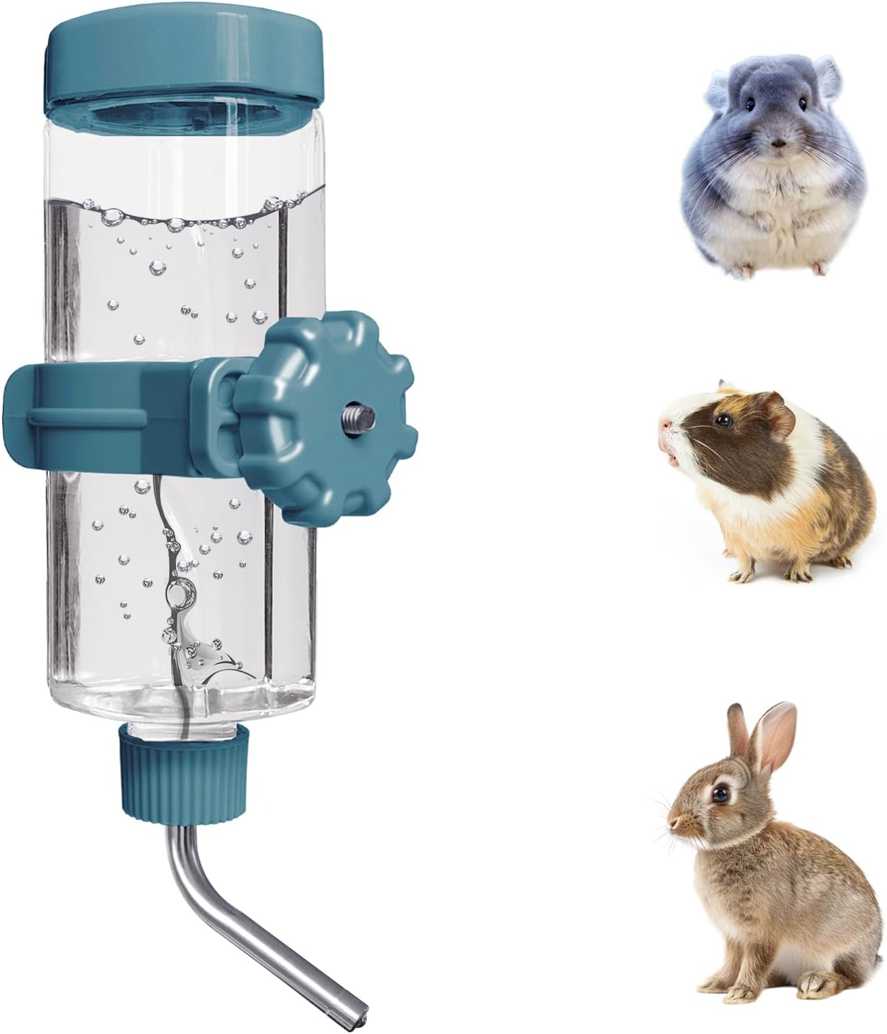 LOS ANDES 16.9oz Small Animal Water Bottle for Cage,Crate, Top Fill Water Dispenser for Guinea Pigs/Bunnies/Ferrets/Squirrel/Hedgehog/Hmaster, BPA Free, Updated Mouth, Blue - Image 1
