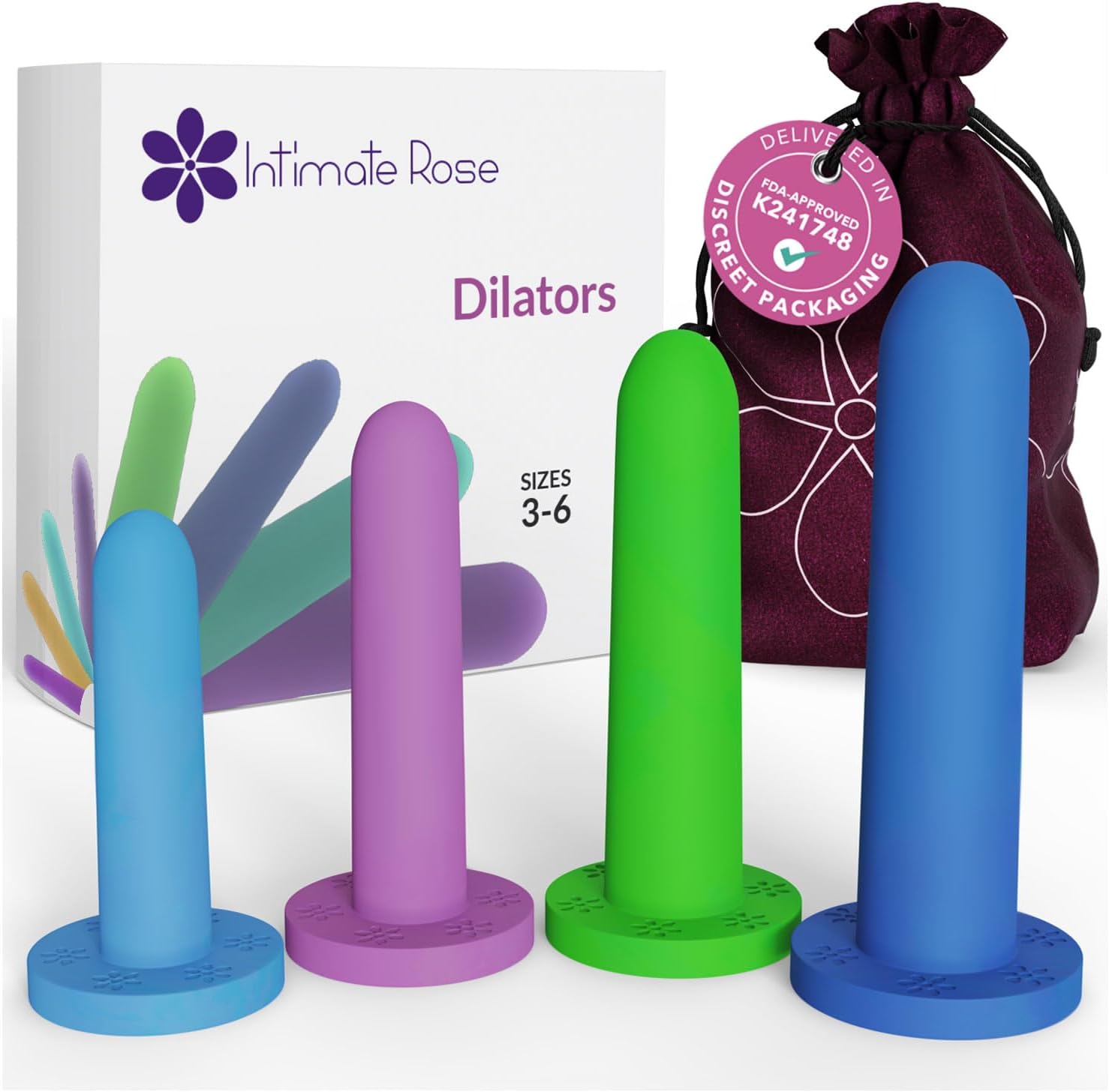 Intimate Rose Medium Vaginal Dilator Set front view for pelvic floor therapy