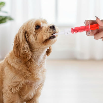 Ergonomic syringe handle design of the pet piller gun ensuring steady control.