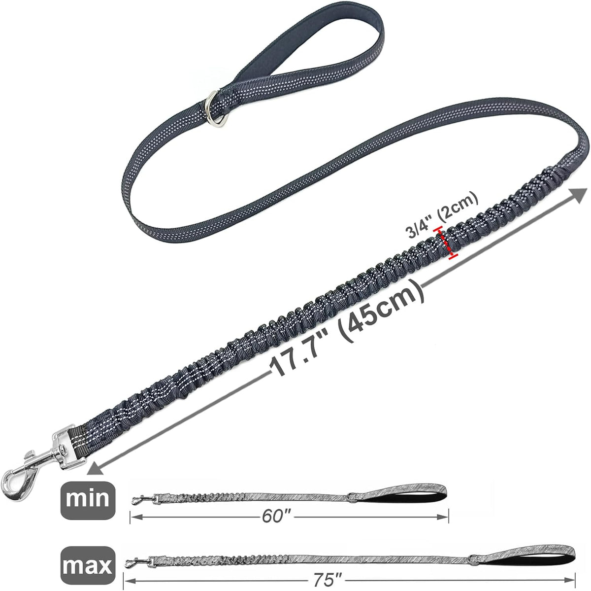 Mycicy premium training leash highlighting the cloud soft padded handle grip.