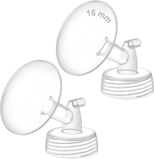 Maymom 16mm wide neck breast pump flange front view
