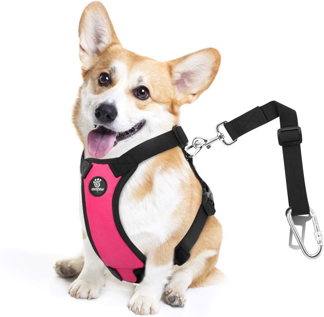 VavoPaw Dog Seat Belt, Safety Vest Dog Car Harness with Adjustable Buckle Dog Seat Belt for Vehicle Nylon Pet Safety Seat Belts Heavy Duty(L, Black) - Image 9