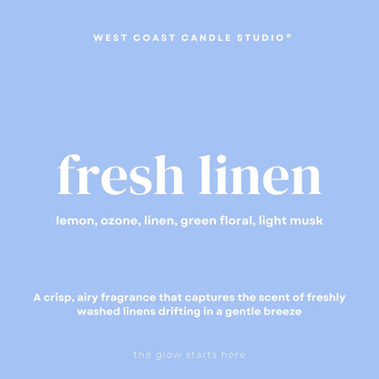 West Coast Candle Company fresh linen odor eliminating wax melts for dogs packaging