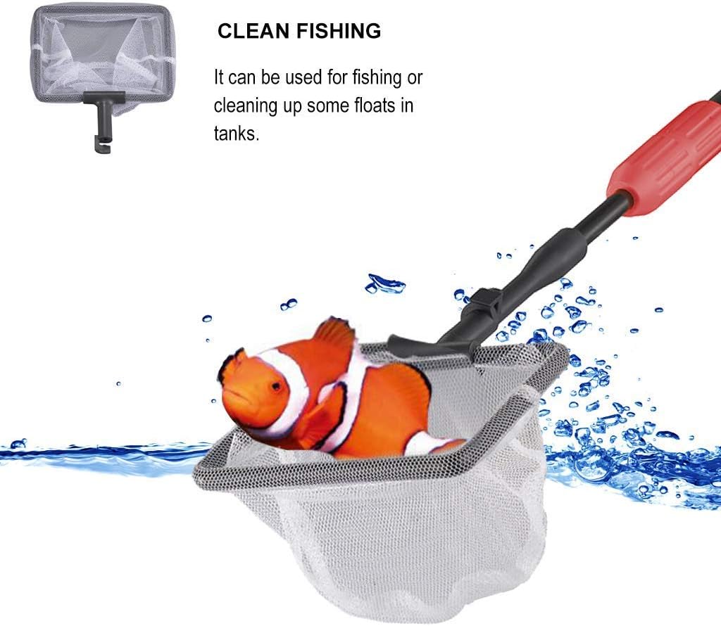 UPETTOOLS six in one aquarium cleaning kit front view with adjustable handle