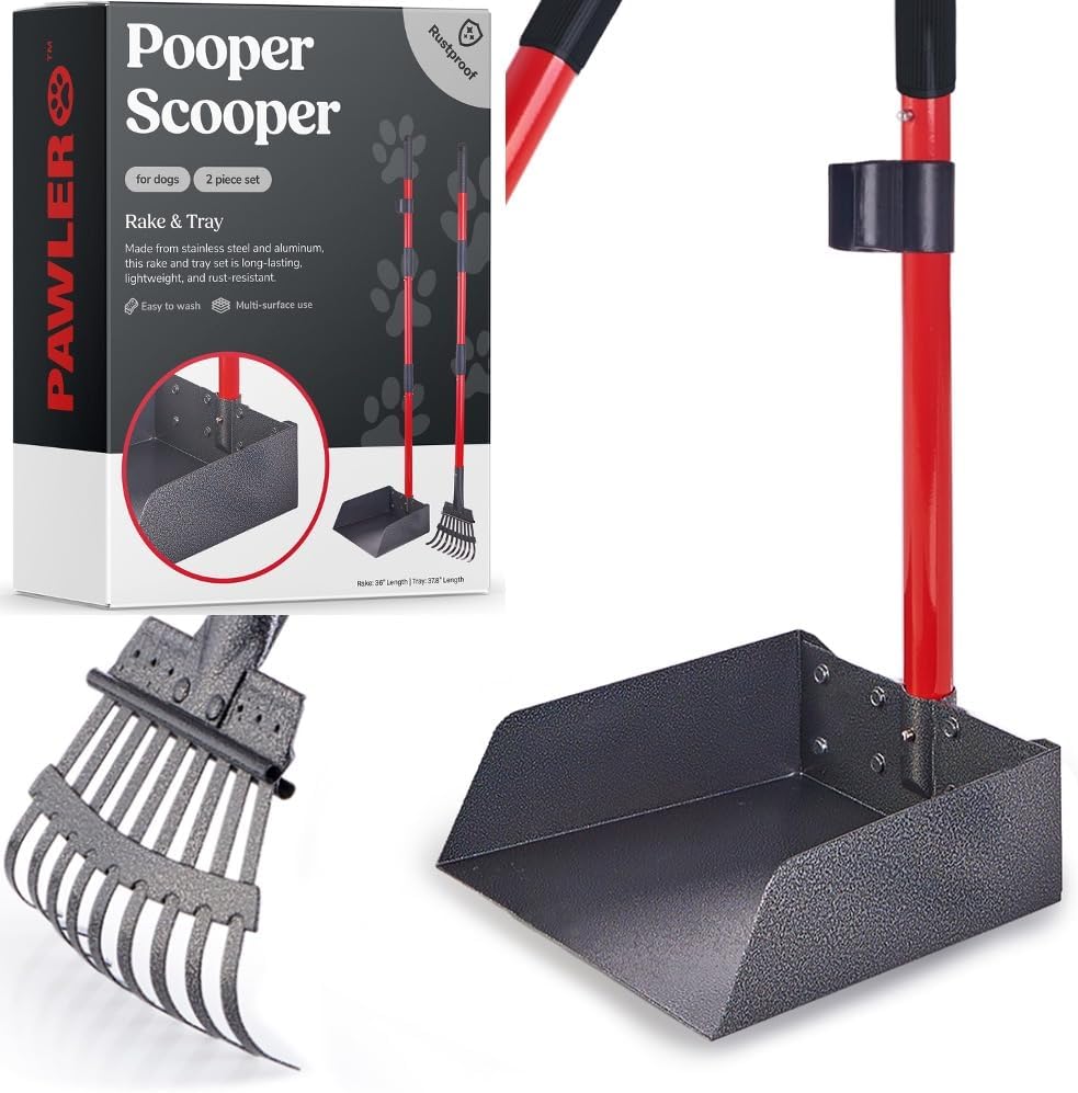 Pawler Pooper Scooper for Large Dogs, Small Dogs and Horses, Metal Poop Scooper Set with Long Handle Rake, Spade and Tray for Yard, Grass, Dirt or Gravel, Heavy Duty Aluminum Poop Picker Upper - Image 12