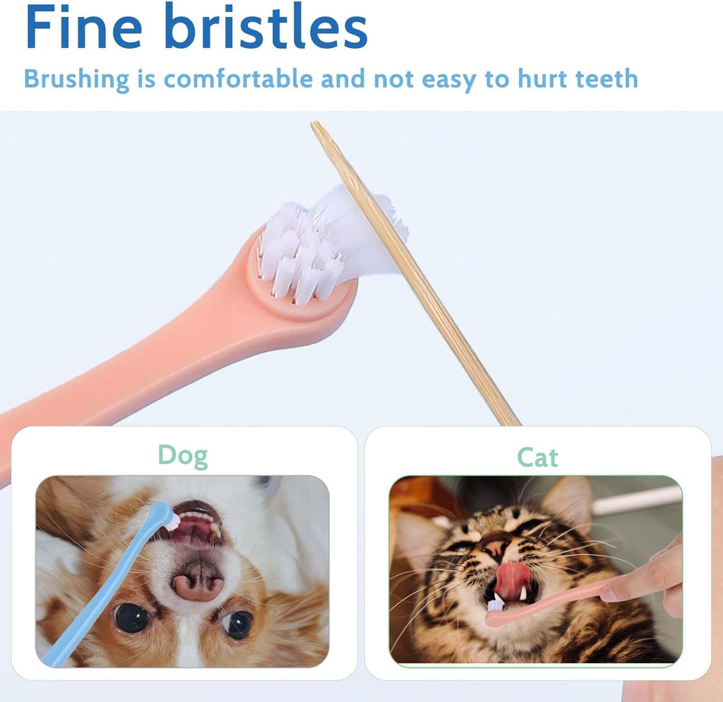 Ergonomic plastic handle of salbsever pet toothbrush
