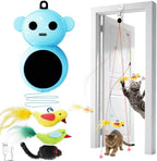 Interactive Cat Toys for Indoor Cats - 2 in 1 Automatic Cat Toy with Flying BirdSmart Moving Wand Toy with 2 Modes, Doorway Hanging Toys Safe for Bored Kitten & Adult Cats - Image 9