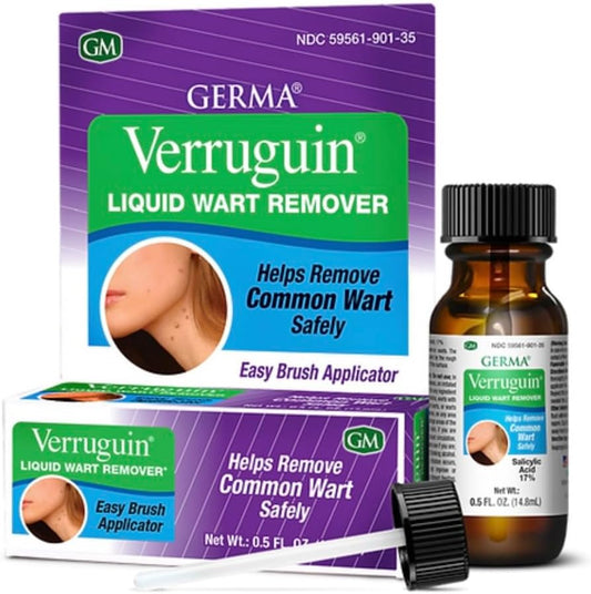 Germa Verruguin Liquid Wart Remover front view bottle for common wart treatment