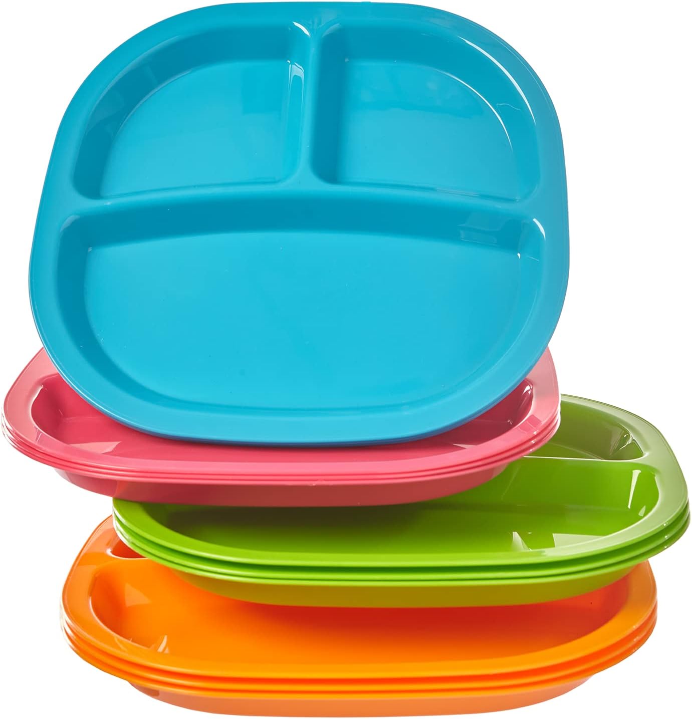 US Acrylic Harmony 3-compartment divided kids tray front view
