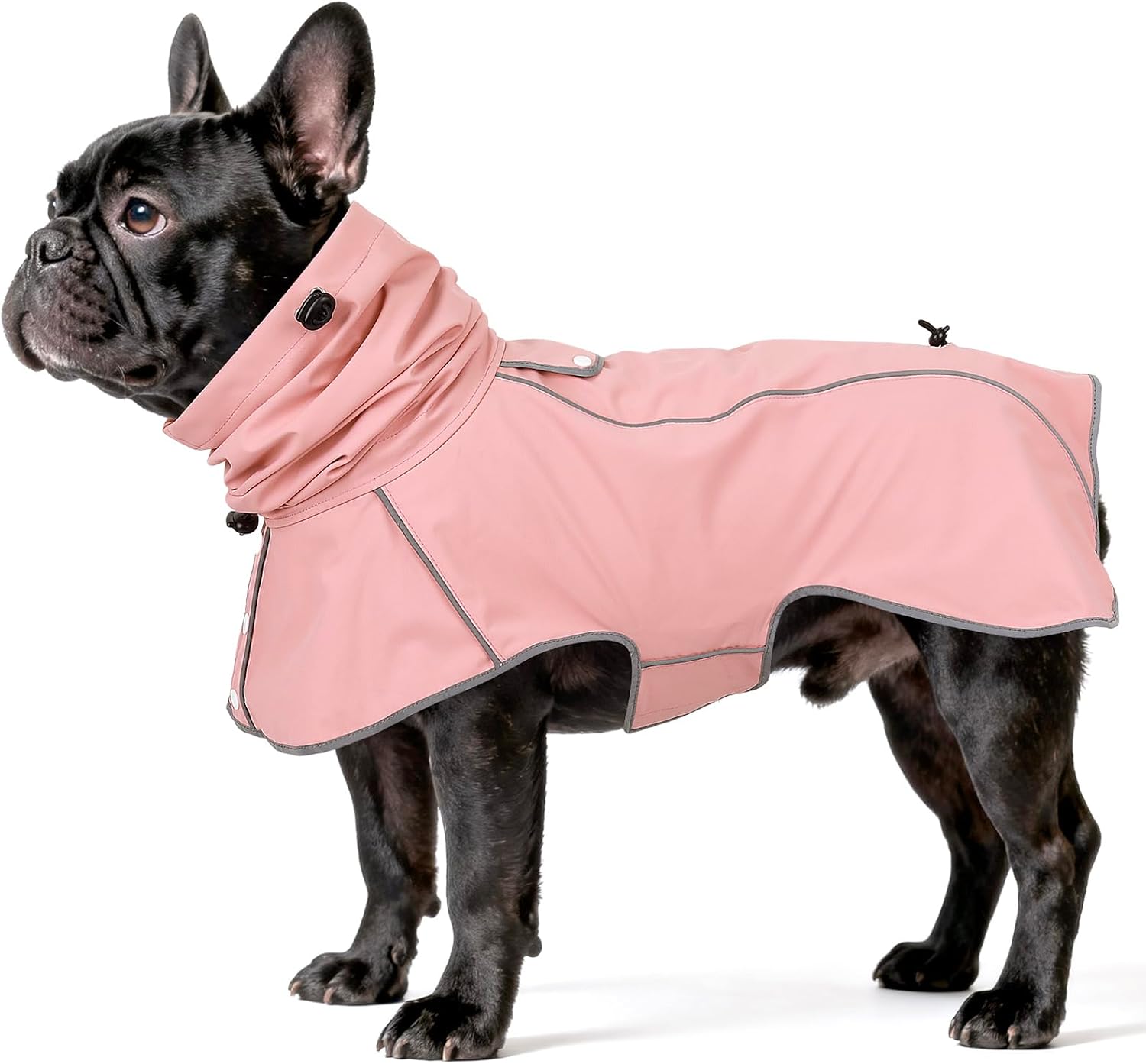 Reflective Dog Raincoat, Windproof & Waterproof Dog Rain Jacket, Adjustable Hooded Pet Poncho with Leash Hole for Small, Medium, Large Dogs(S-2XL) (Pink, X-Large) - Image 9