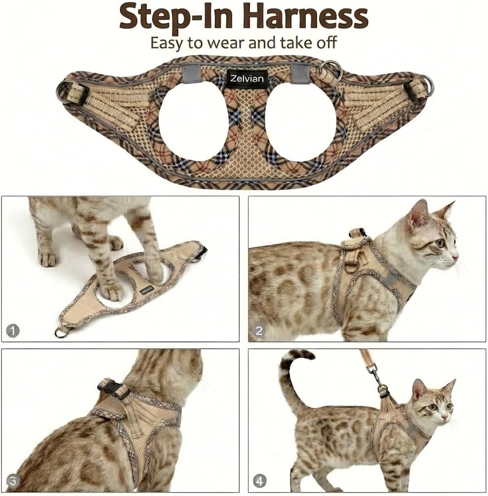 Zelvian premium imported pet harness with five foot leash