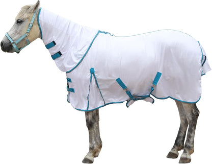 Horse Fly Sheet with Detachable Neck Cover & Belly Wrap, Adjustable Fly Sheet for Horses, Ventilated Airflow Mesh Equine Cooling Summer Flysheet Green 75 - Image 9