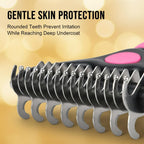 Anti-slip rubber grip detail on SakerPlus grooming tool