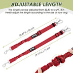 SlowTon Dog Seatbelt, 2 Pack Dog Seat Belt Car Leash Adjustable Elastic Bungee Buffer Heavy Duty Nylon Reflective Pet Safety Tether Connect to Dog Harness for Travel Riding in Vehicle (Daul Clip, B) - Image 10