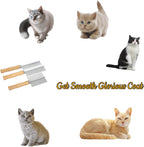 Durable metal cat and dog dematting comb set showcasing the ergonomic hardwood grip design